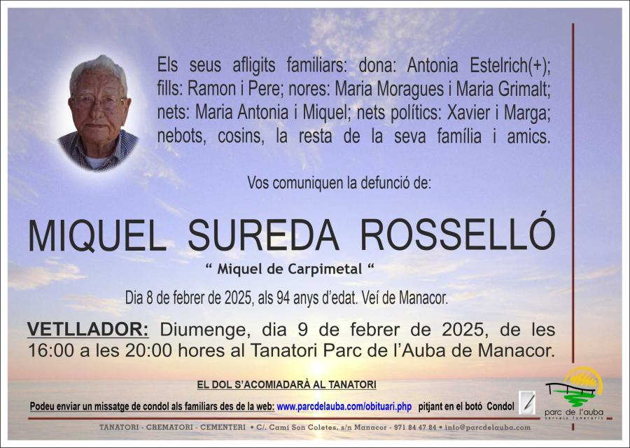 MIQUEL SUREDA ROSSELLÓ