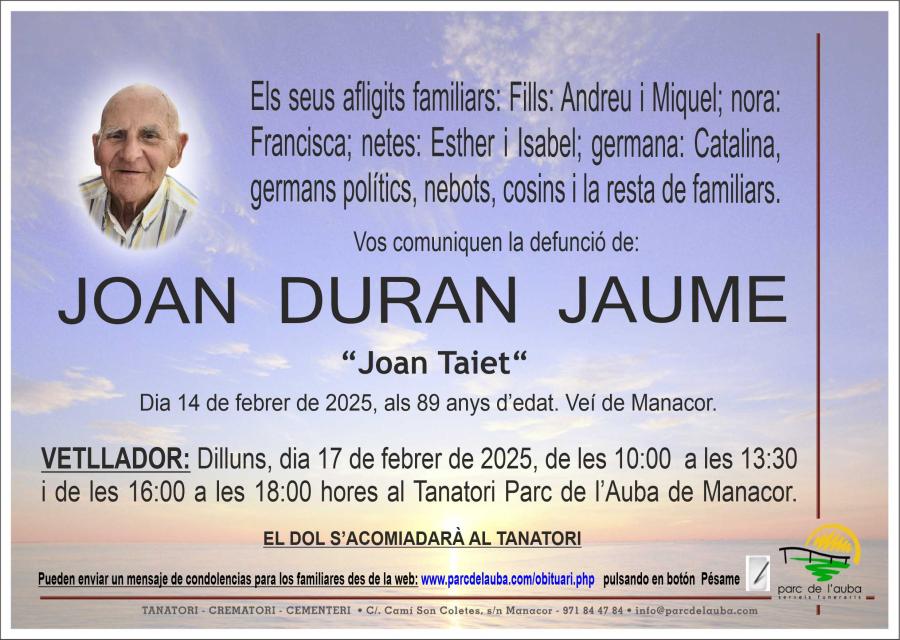 JOAN DURAN JAUME