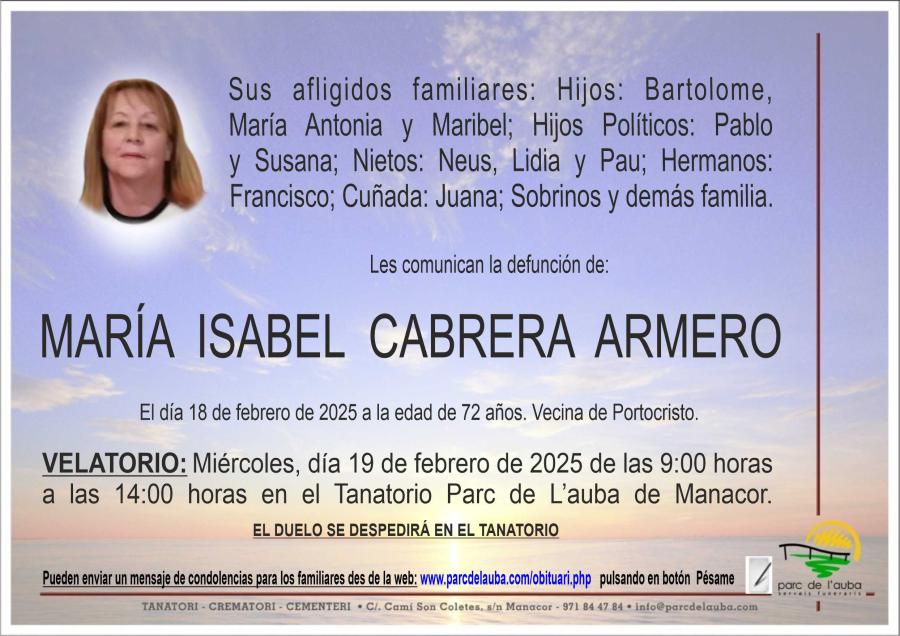 MARÍA ISABEL CABRERA ARMERO