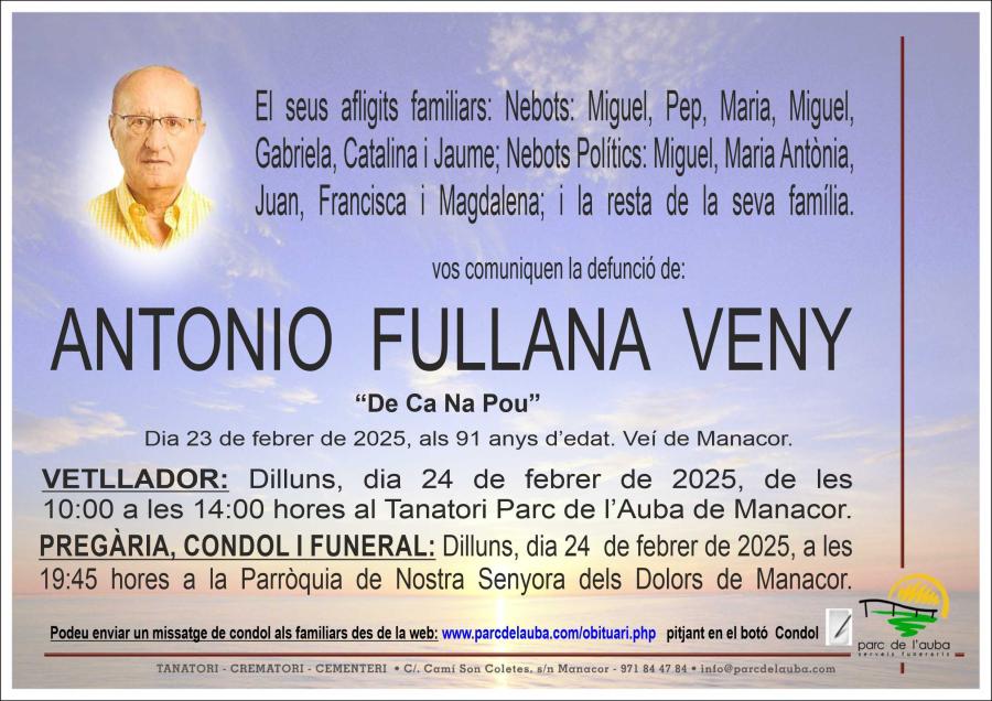 ANTONIO FULLANA VENY