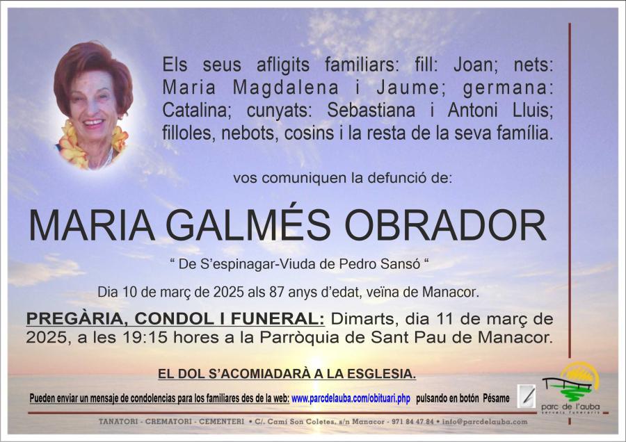 MARIA  GALMÉS OBRADOR