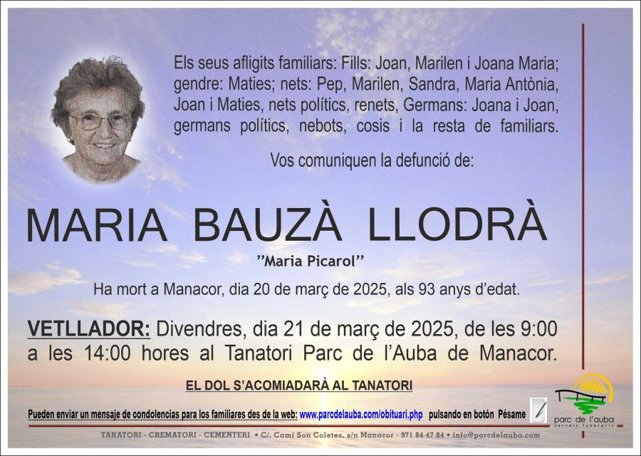 MARIA BAUZÀ  LLODRÀ