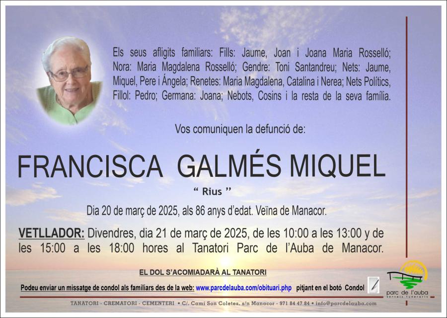 FRANCISCA GALMÉS MIQUEL