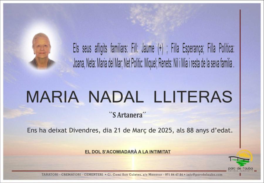 MARIA NADAL LLITERAS