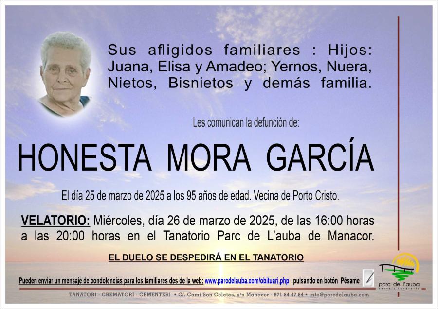 HONESTA MORA GARCÍA