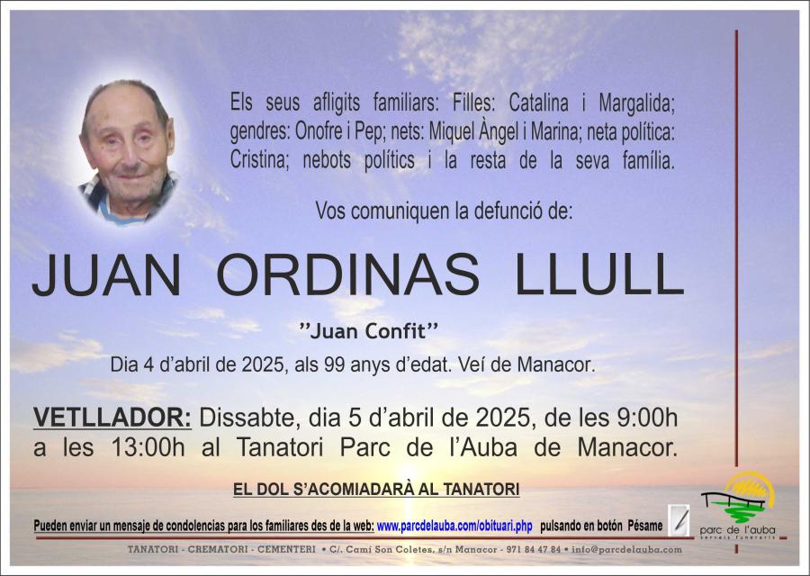 JUAN ORDINAS  LLULL