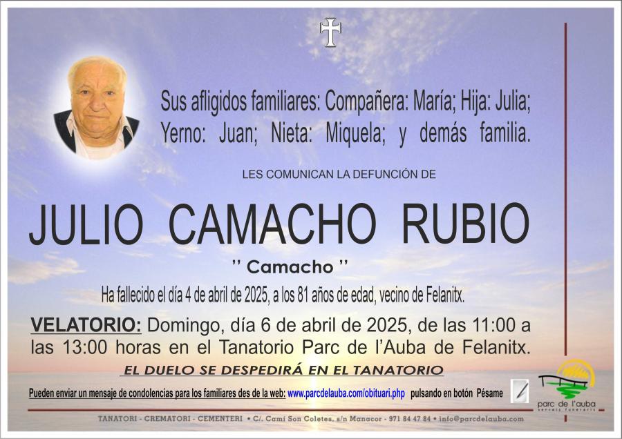 JULIO CAMACHO RUBIO