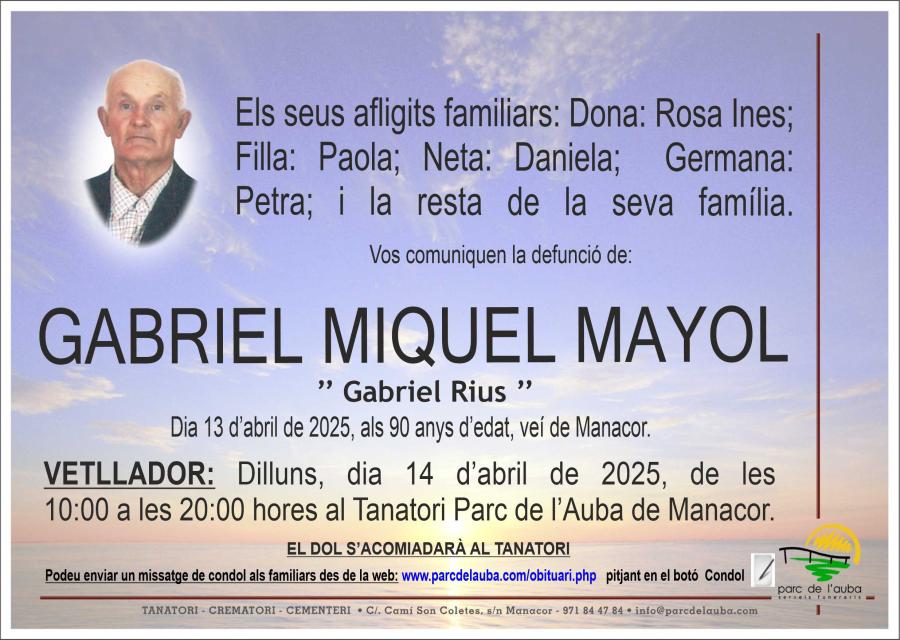 GABRIEL MIQUEL MAYOL