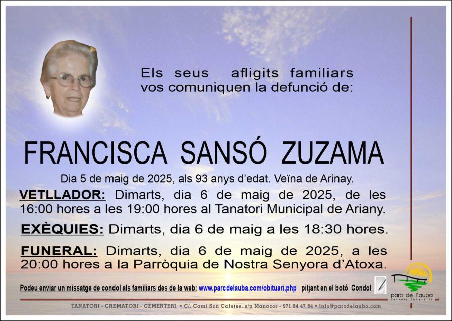 FRANCISCA SANSÓ ZUZAMA