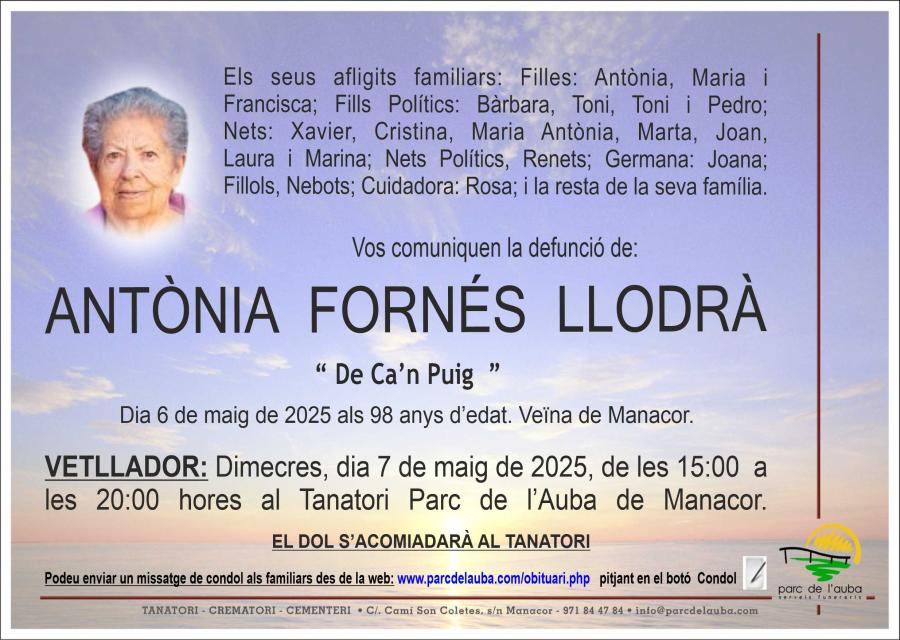 ANTÃ'NIA FORNÉS LLODRÀ