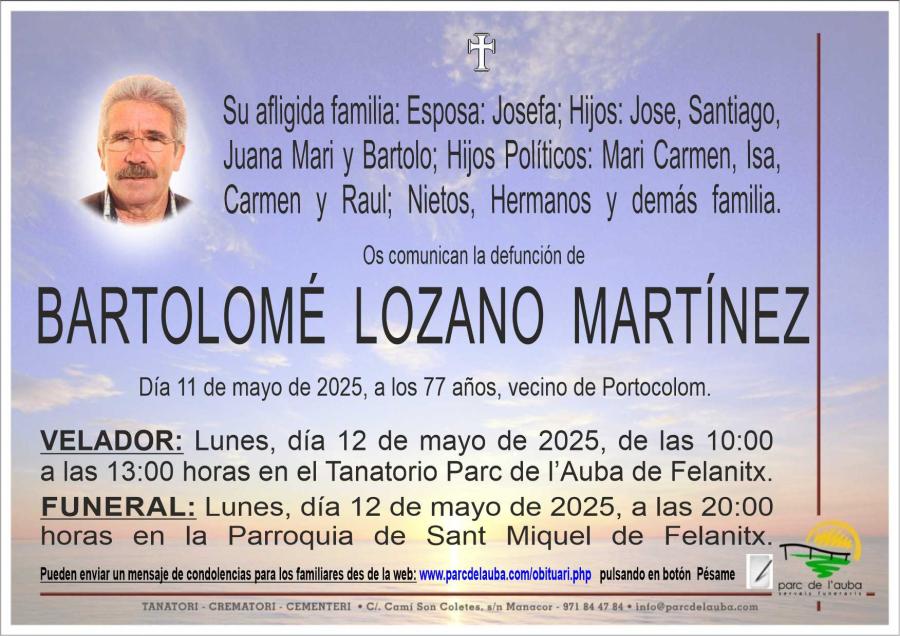 BARTOLOMÉ LOZANO MARTÍNEZ