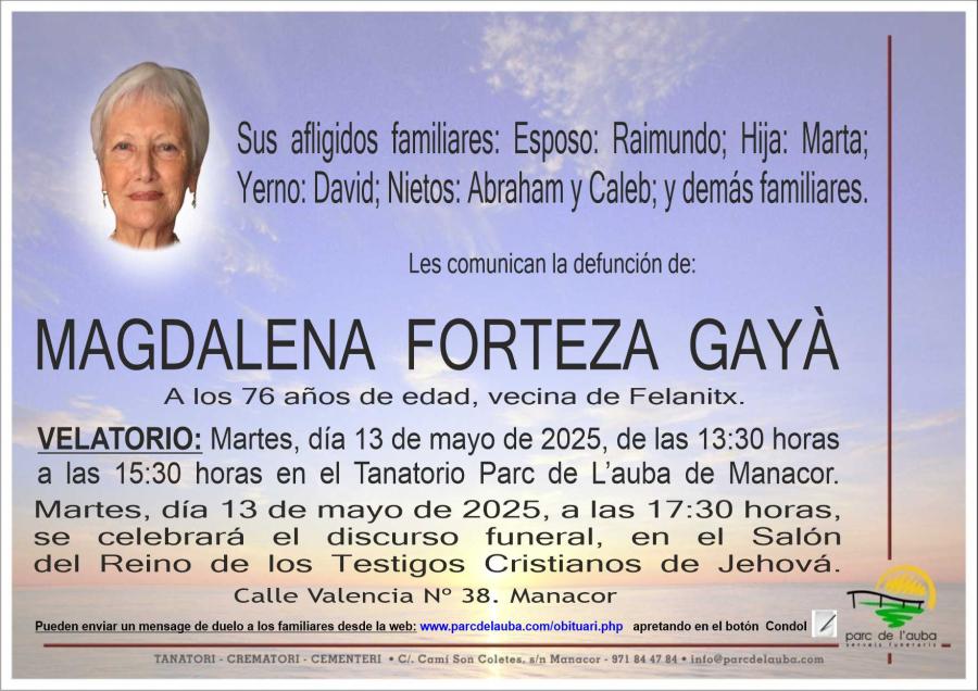 MAGDALENA FORTEZA GAYÀ