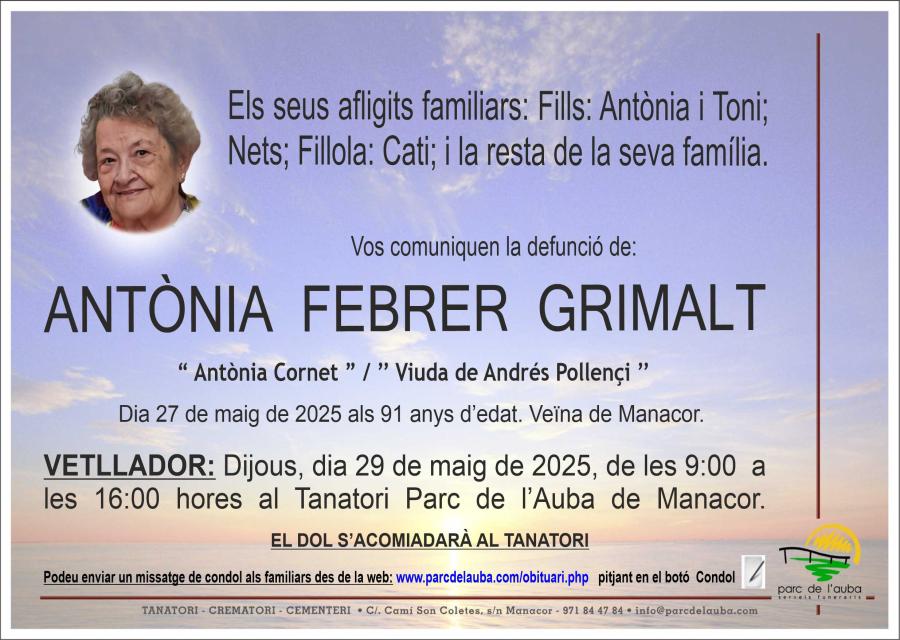 ANTÃ'NIA FEBRER GRIMALT