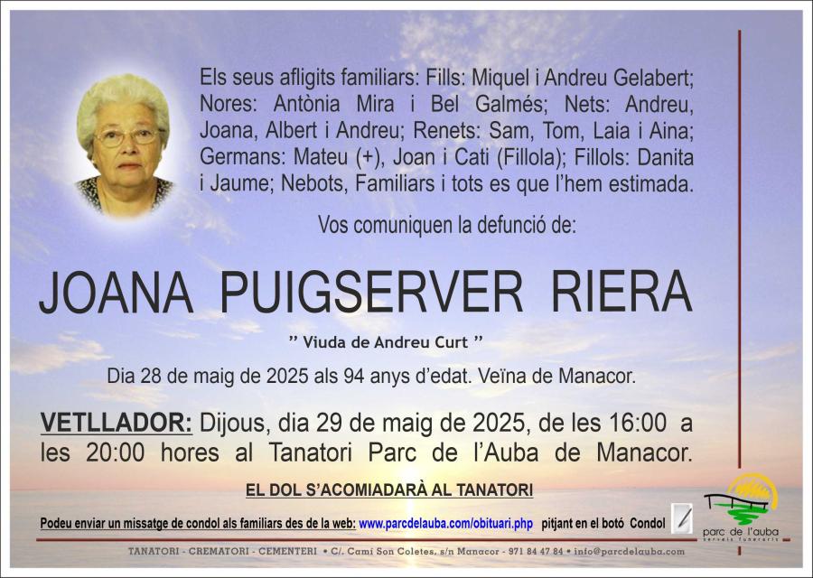 JOANA PUIGSERVER RIERA