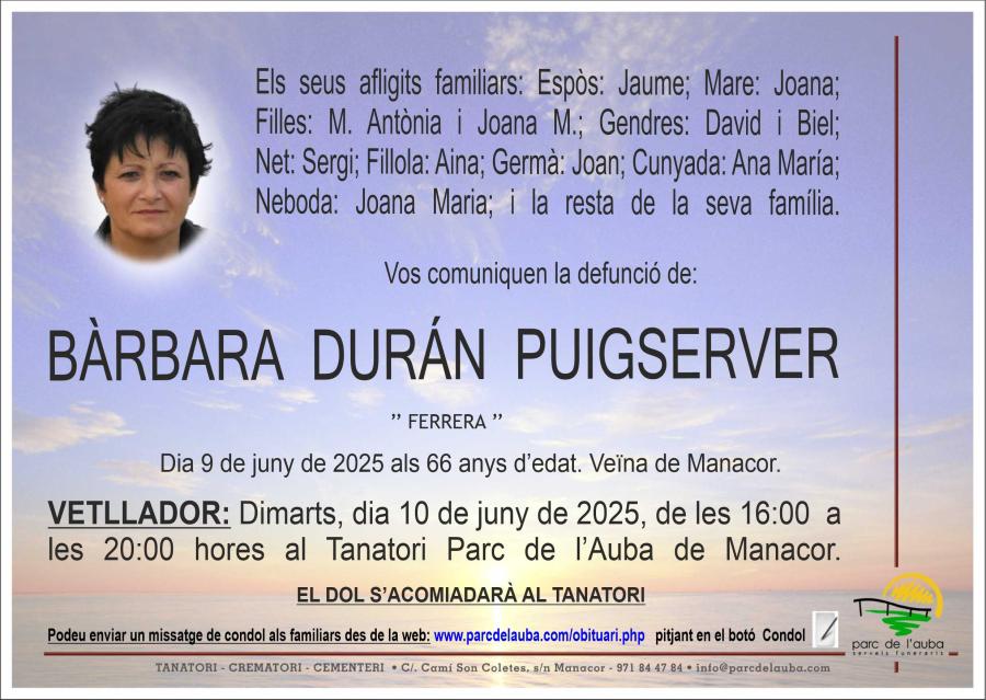 BÀRBARA DURÁN PUIGSERVER