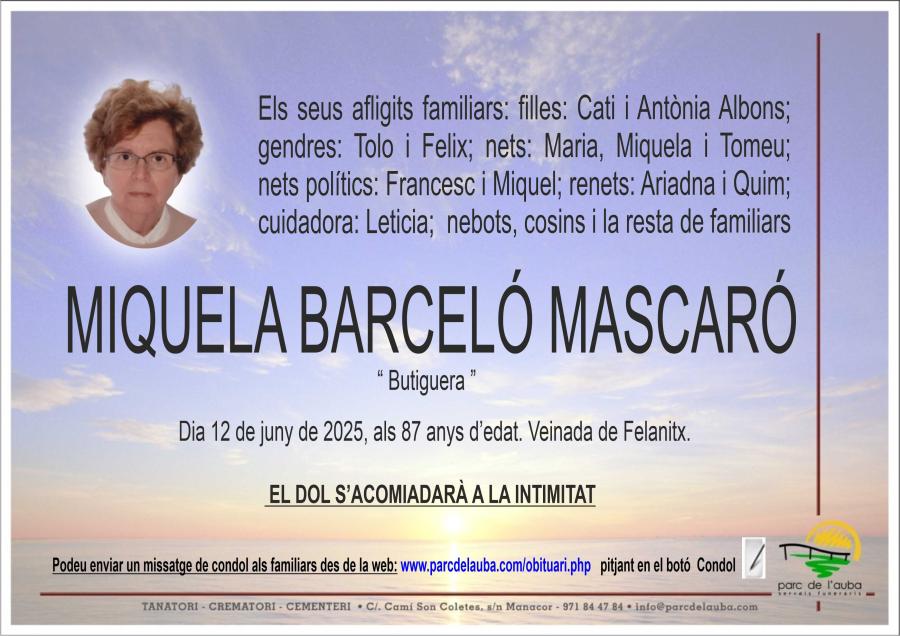 MIQUELA  BARCELÓ MASCARÓ