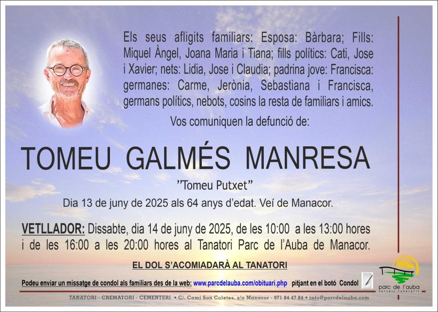 TOMEU GALMÉS MANRESA