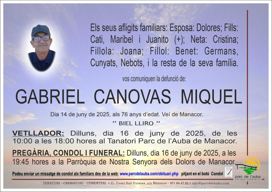 GABRIEL CANOVAS MIQUEL
