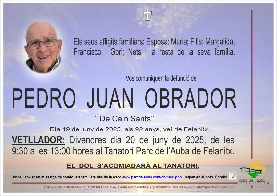 PEDRO JUAN OBRADOR