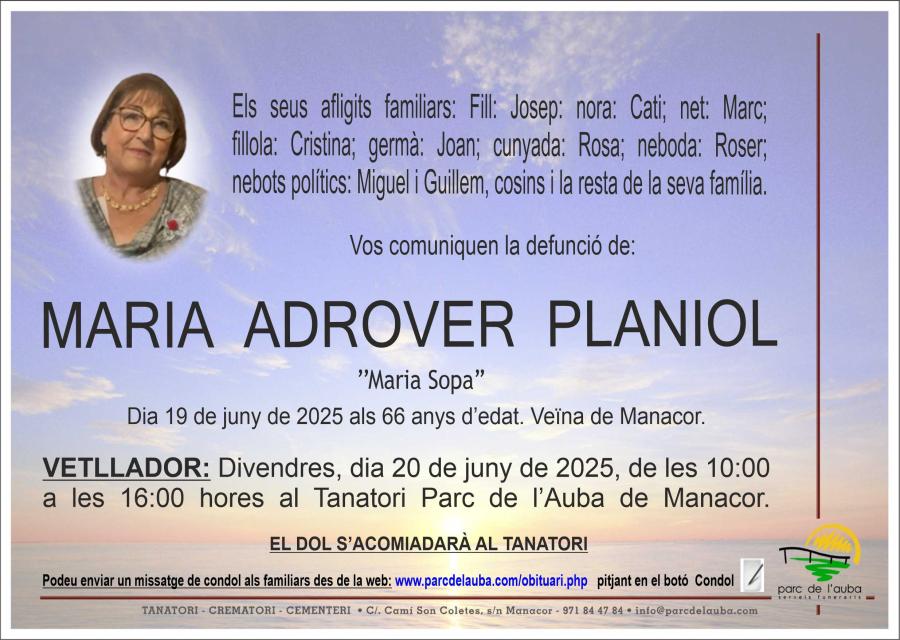 MARIA  ADROVER PLANIOL