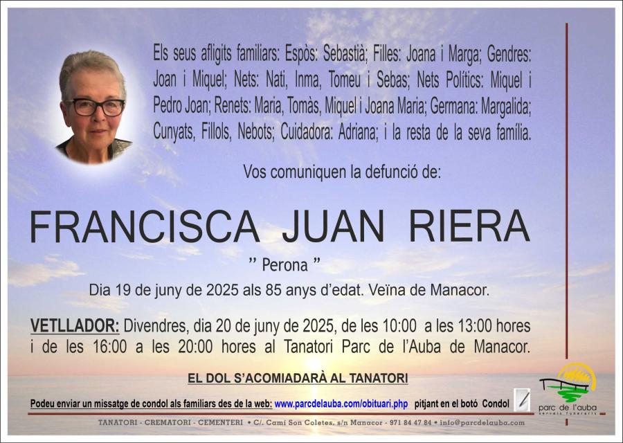 FRANCISCA JUAN RIERA