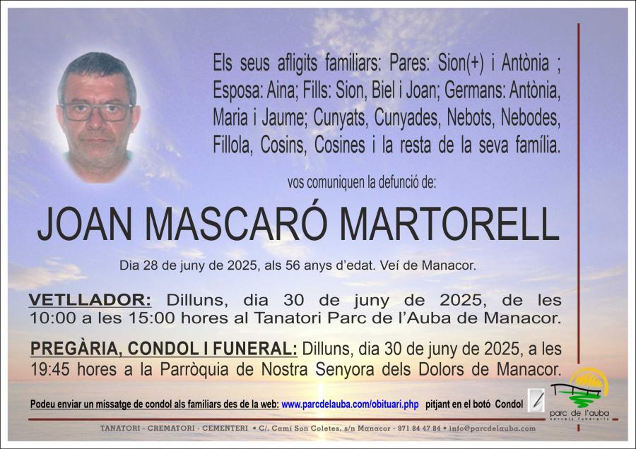 JOAN MASCARÓ MARTORELL