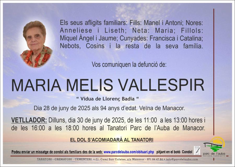 MARIA MELIS VALLESPIR