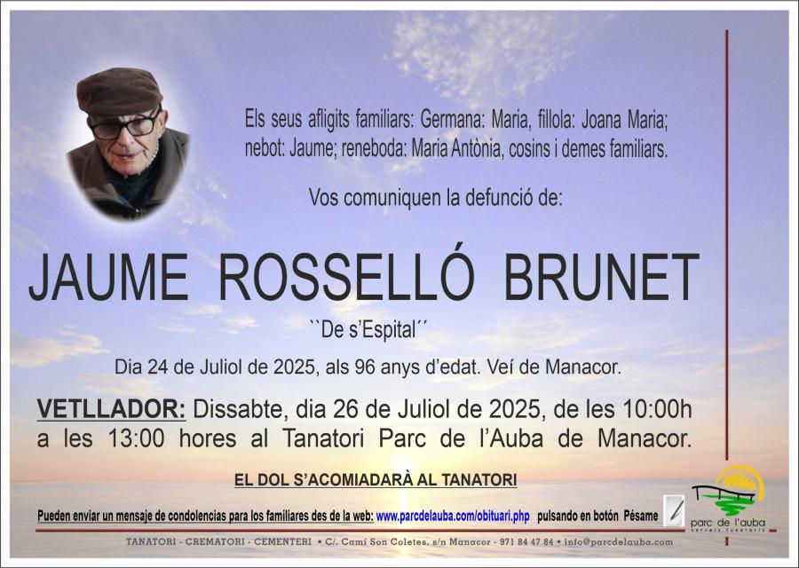 JAUME ROSSELLO  BRUNET