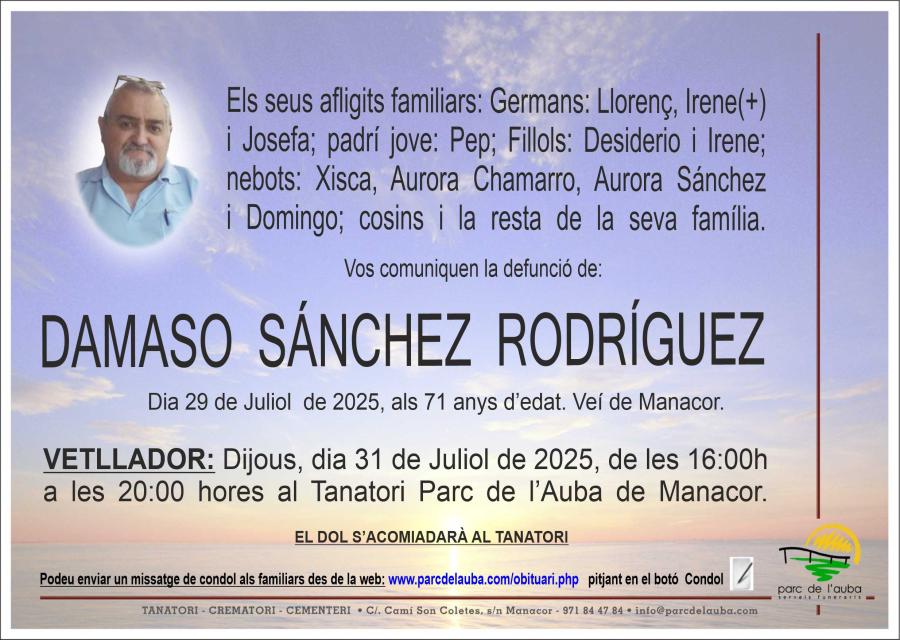 DAMASO SANCHEZ RODRIGUEZ