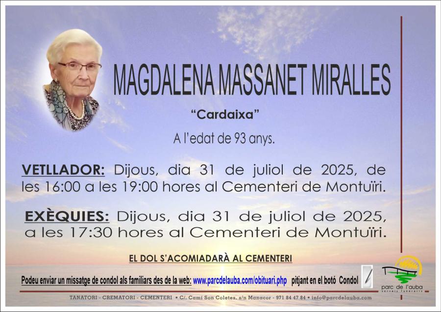 MAGDALENA MASSANET  MIRALLES