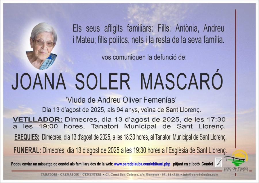 JOANA  SOLER MASCARO