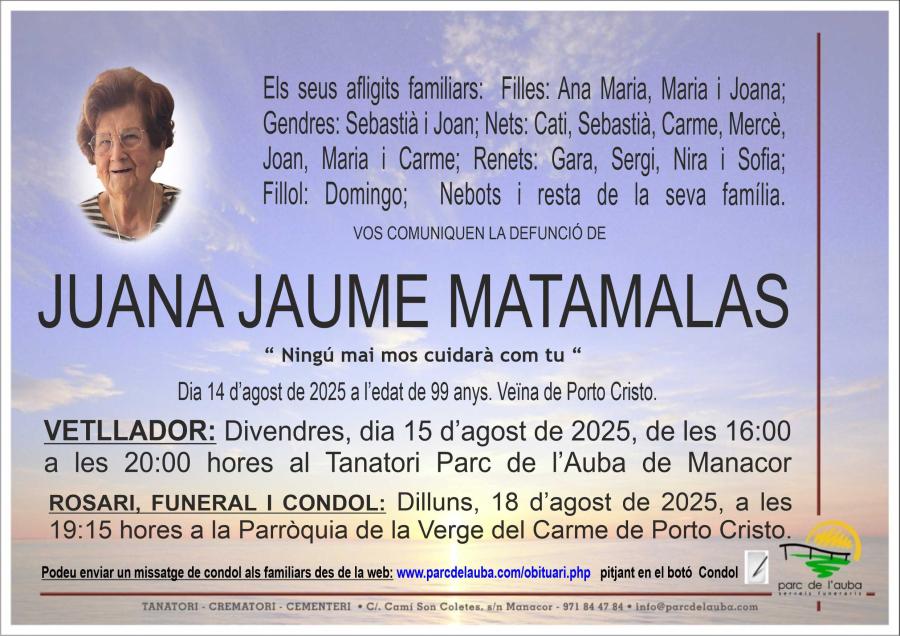 JUANA  JAUME MATAMALAS