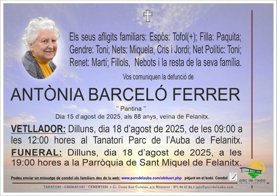 ANTÃ'NIA BARCELÓ FERRER