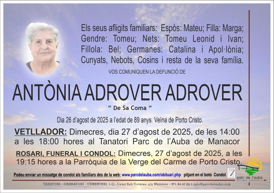 ANTÃ'NIA ADROVER ADROVER