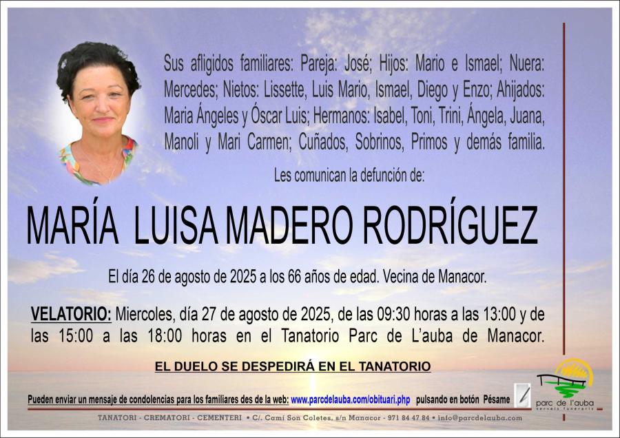 MARIA LUISA MADERO RODRIGUEZ