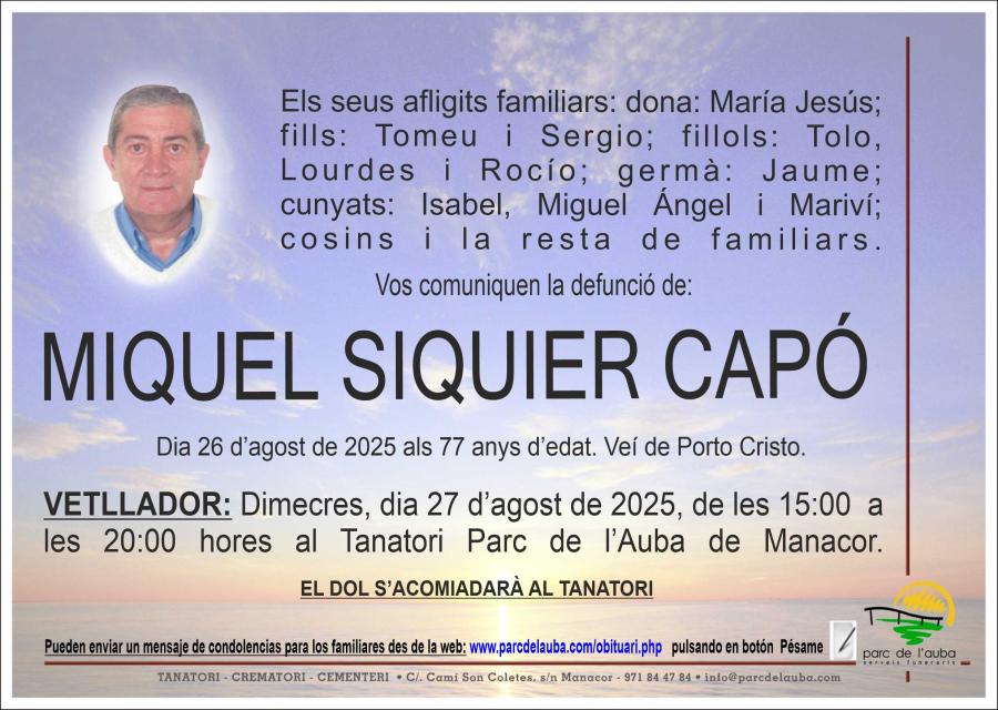 MIQUEL SIQUIER CAPÓ