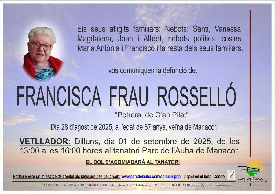 FRANCISCA FRAU ROSSELLO