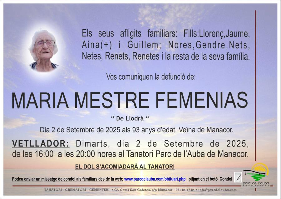 MARIA MESTRE FEMENIAS