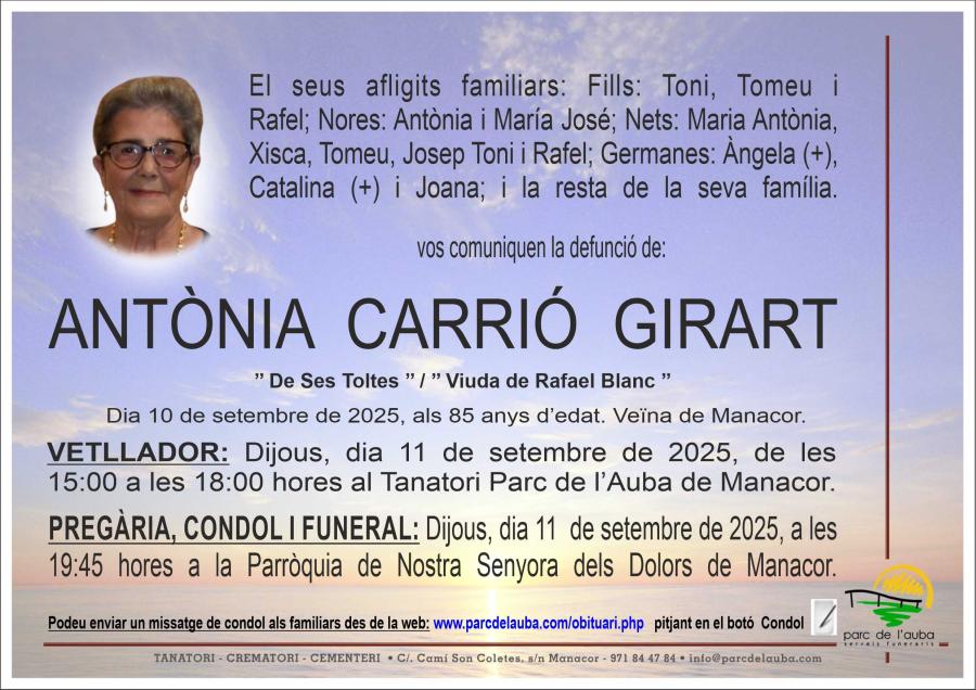 ANTÃ'NIA CARRIÓ GIRART