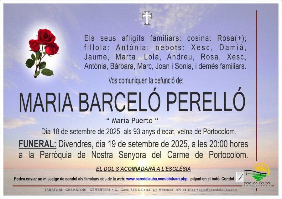 MARIA BARCELÓ  PERELLÓ