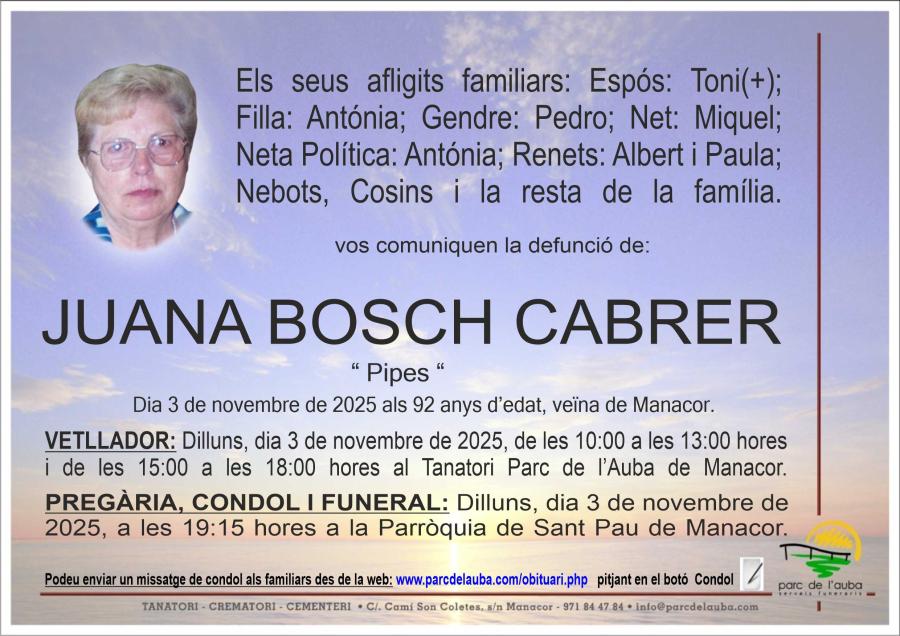 JUANA BOSCH CABRER