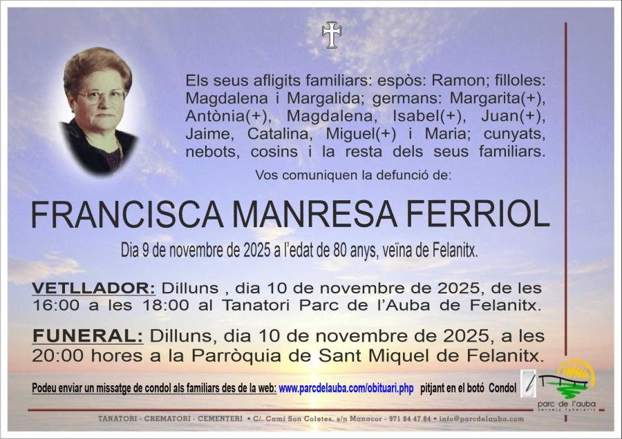 FRANCISCA MANRESA  FERRIOL