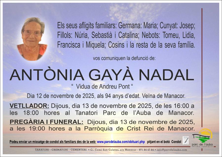 ANTÃ'NIA  GAYÀ NADAL