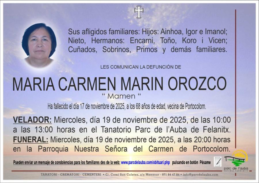 MARIA CARMEN  MARIN OROZCO