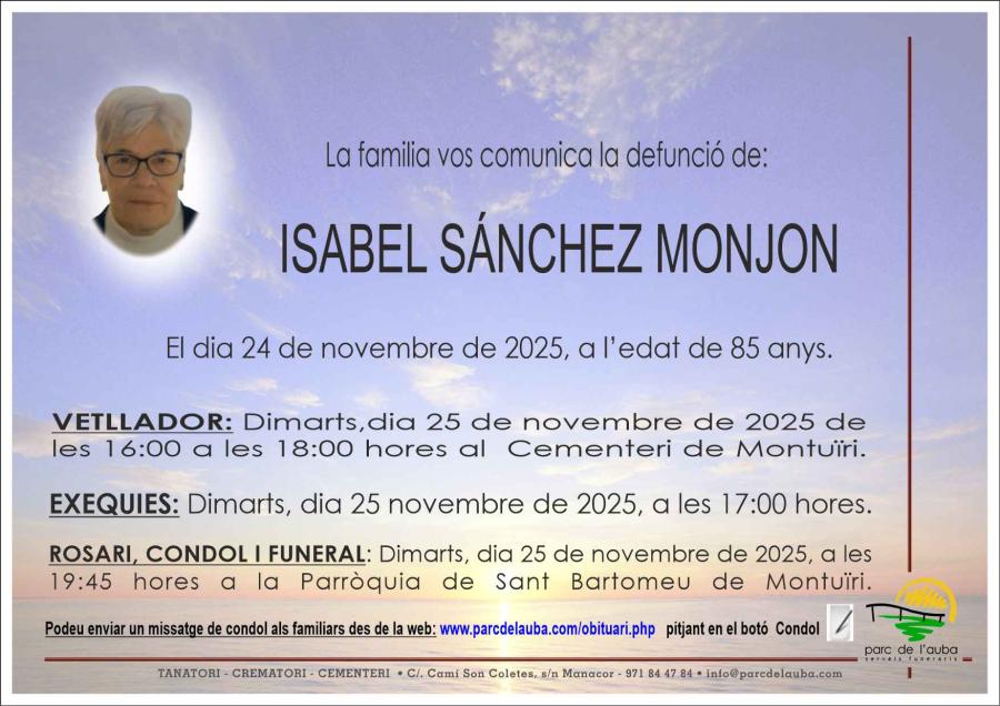 ISABEL  SÁNCHEZ MONJON
