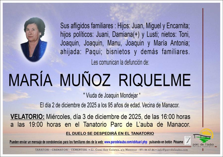 MARIA  MUÑOZ RIQUELME