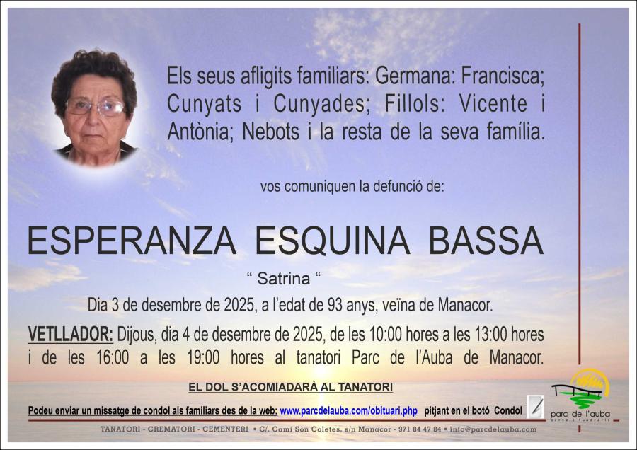 ESPERANZA ESQUINA BASSA