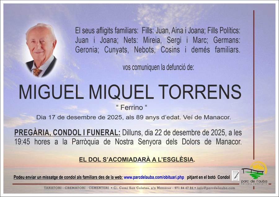 MIGUEL MIQUEL TORRENS