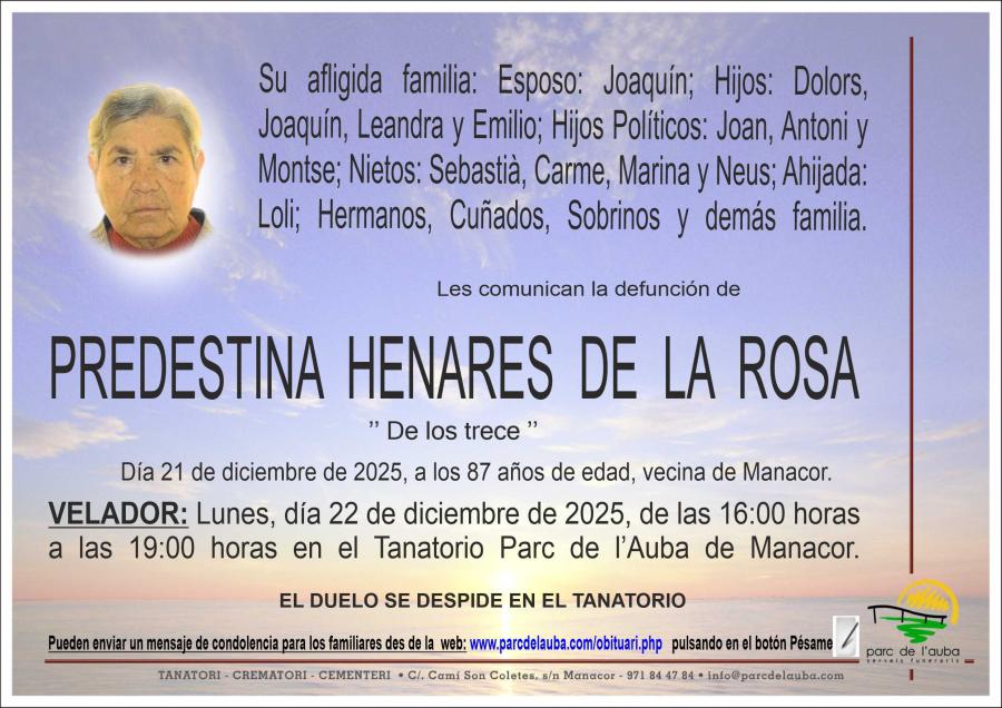 PREDESTINA HENARES DE LA ROSA