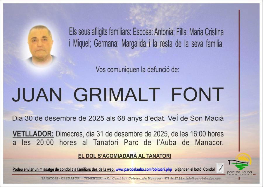JUAN GRIMALT FONT